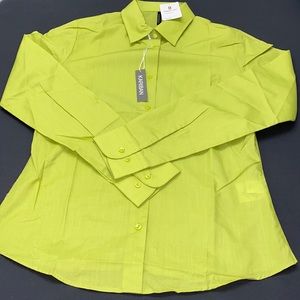 NWT lime green button down shirt size small